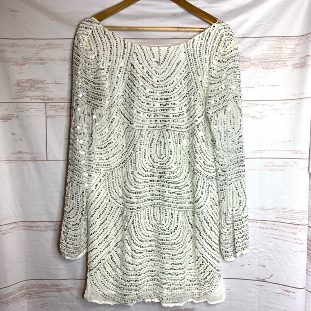 Show me your Mumu embellished sequin Iggy mini dress Frost nwt size small